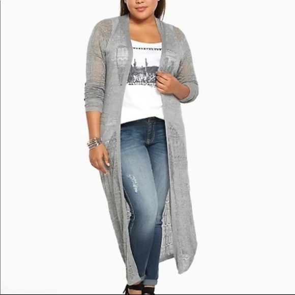 grey duster cardigan